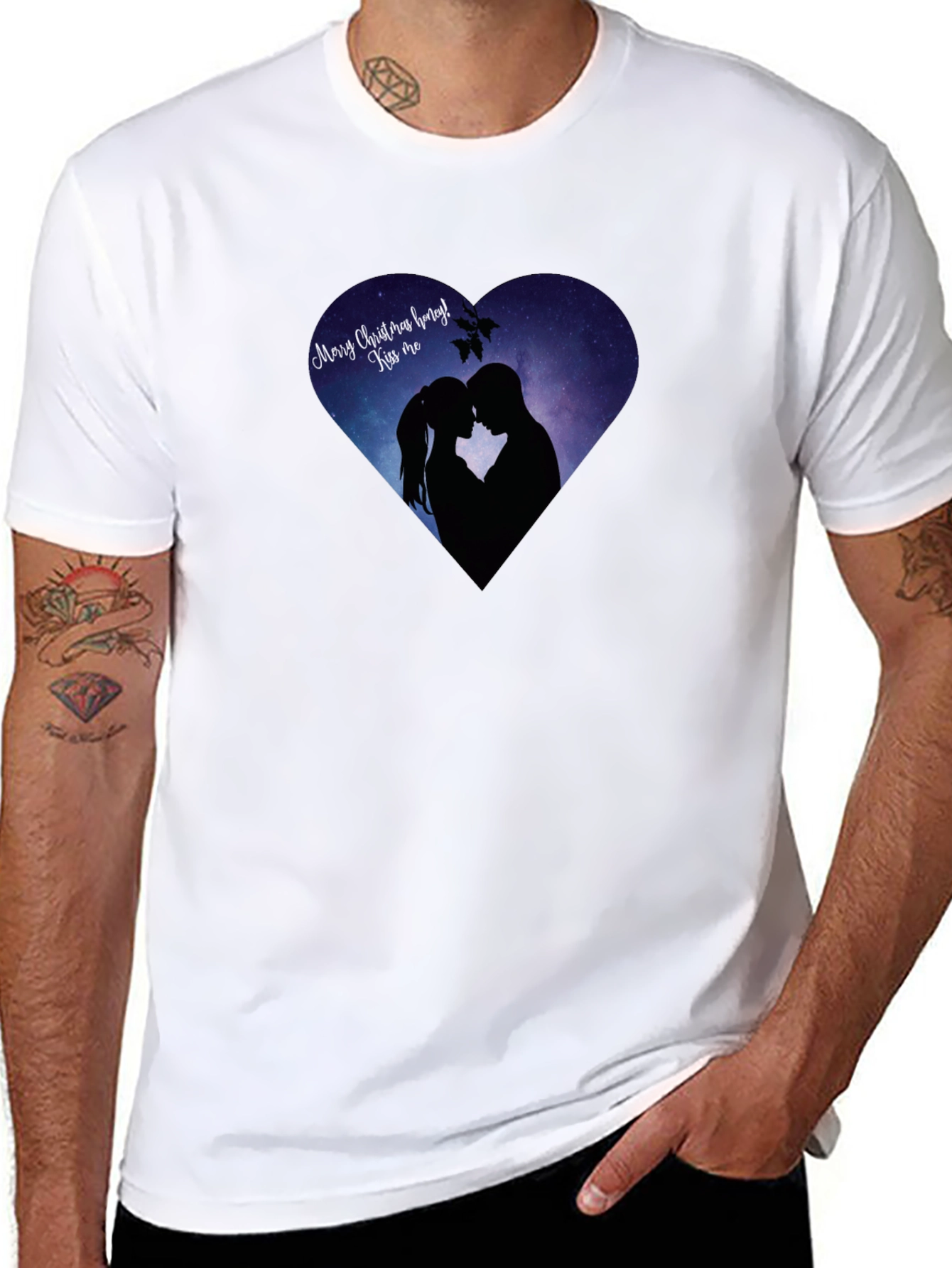 Christmas Kiss Heart Graphic Tee