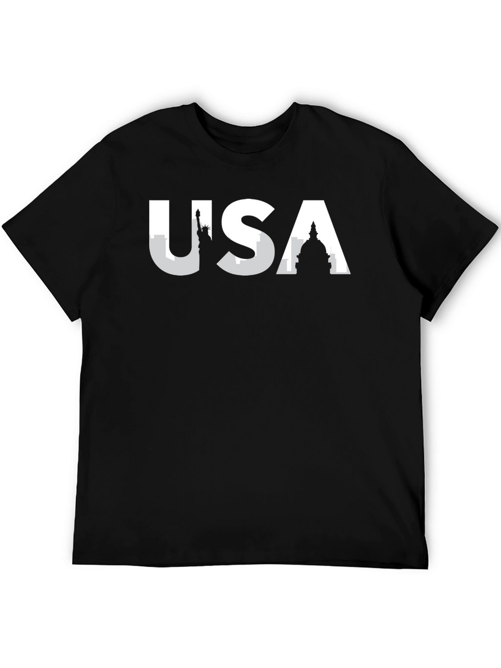 USA Skyline Graphic T-Shirt - Black