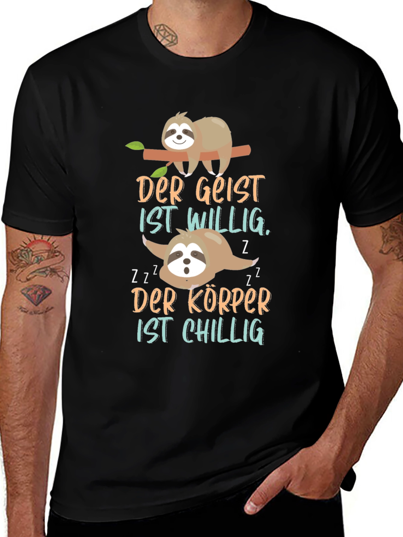 Sloth T-Shirt - Der Geist ist Willig