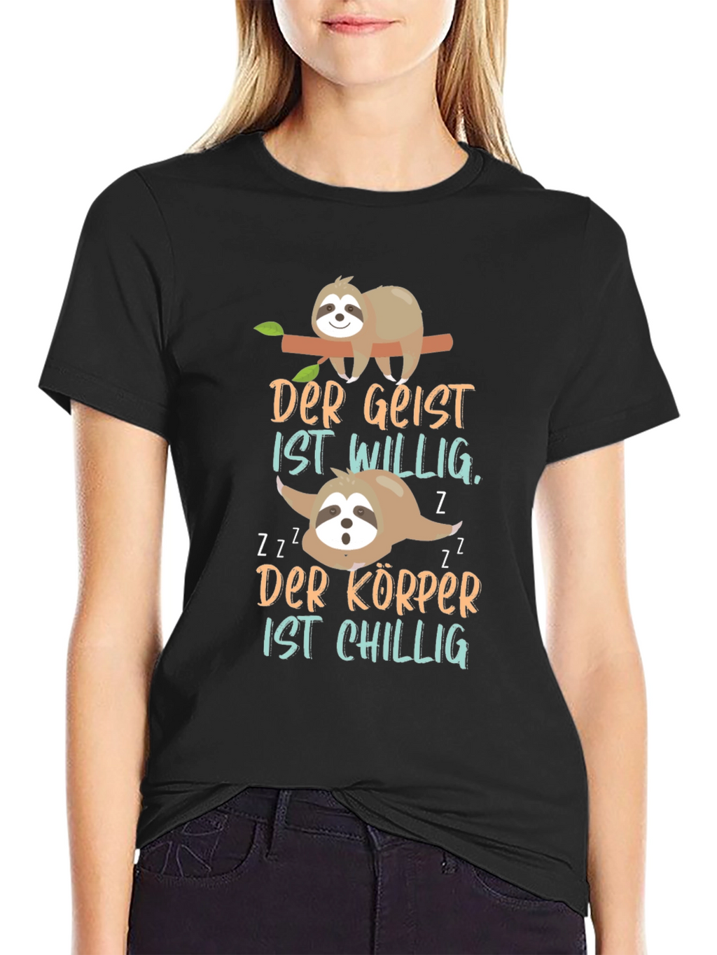 Sloth T-Shirt - Der Geist ist Willig
