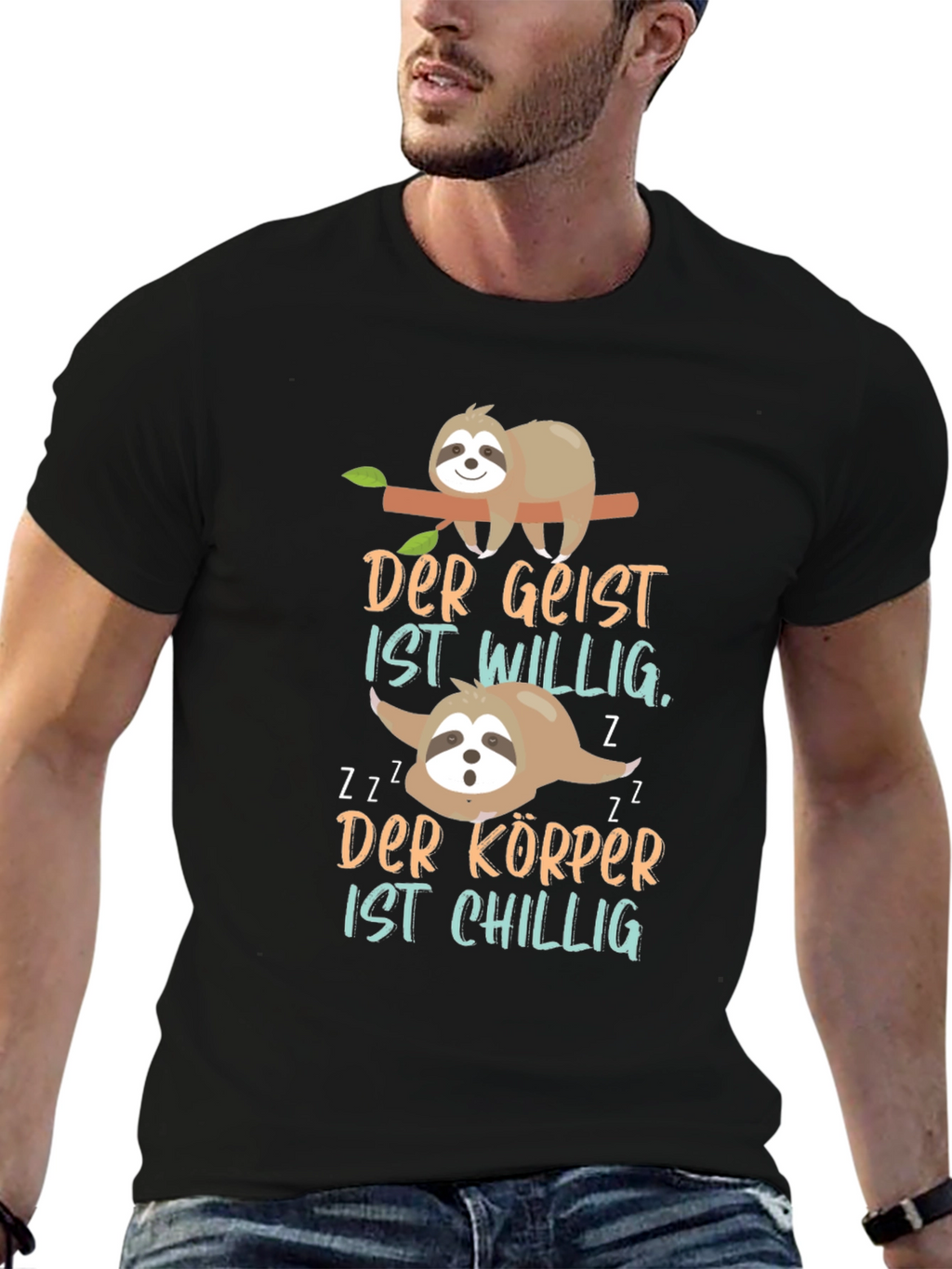 Sloth T-Shirt - Der Geist ist Willig