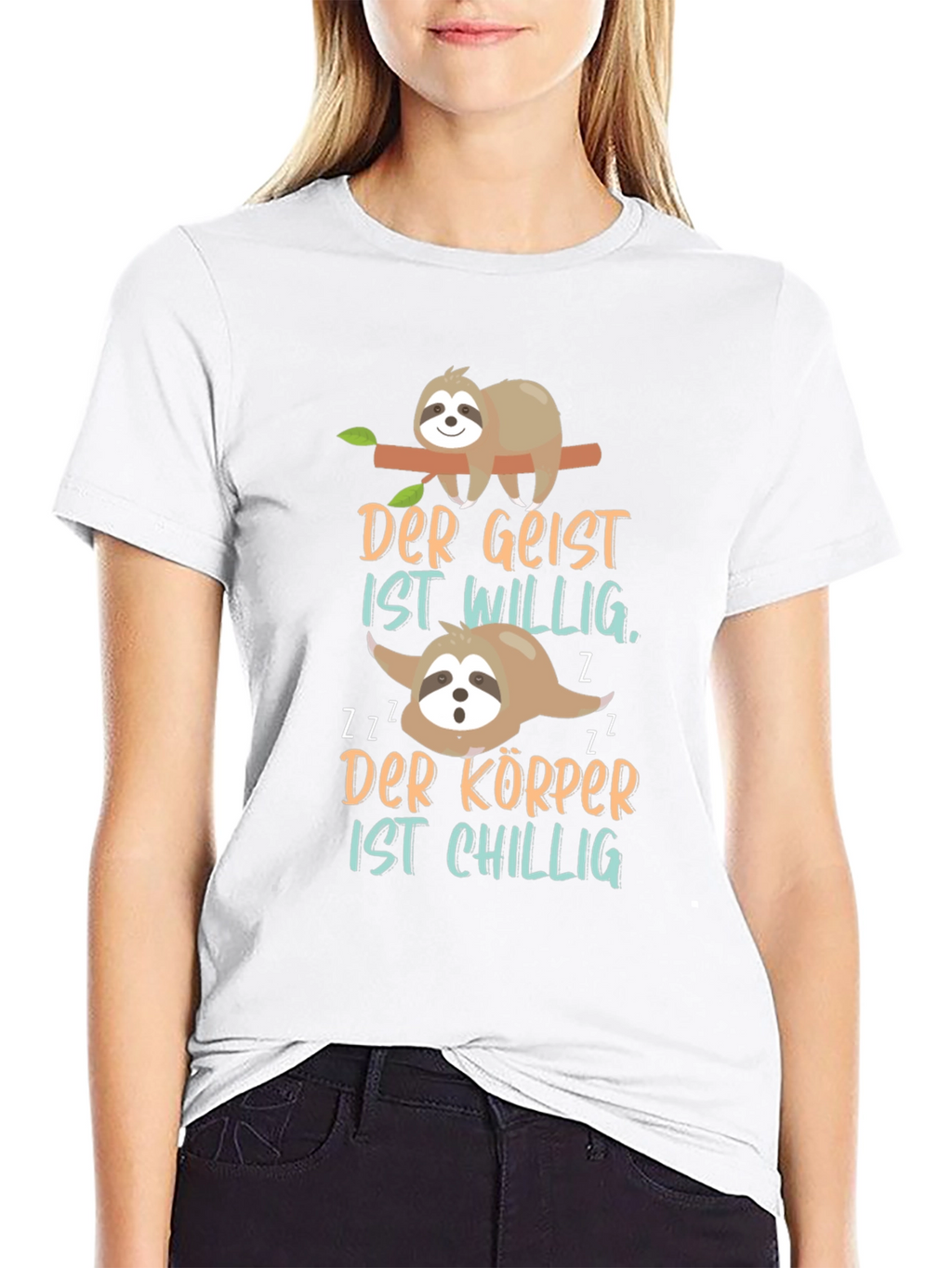Sloth T-Shirt - Der Geist ist Willig