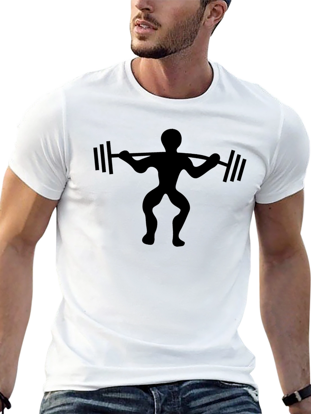 Weightlifter Graphic Black T-Shirt - Gym Workout Apparel