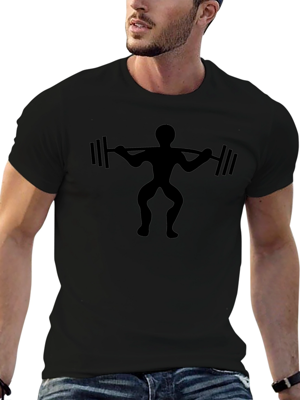 Weightlifter Graphic Black T-Shirt - Gym Workout Apparel