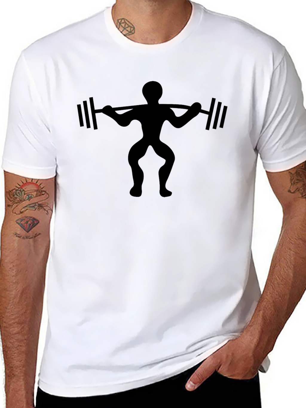 Weightlifter Graphic Black T-Shirt - Gym Workout Apparel