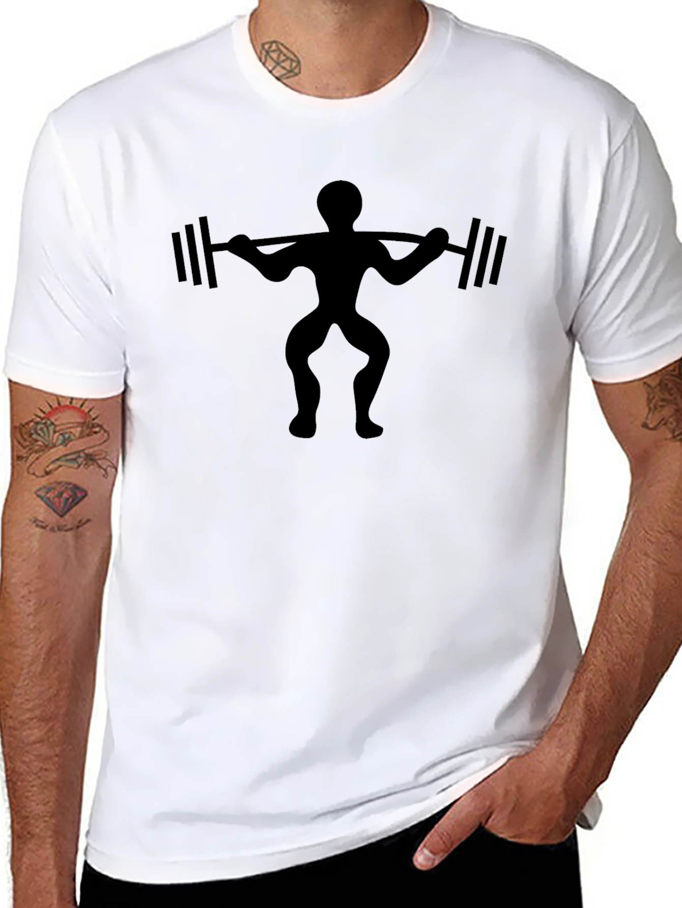 Weightlifter Graphic Black T-Shirt - Gym Workout Apparel