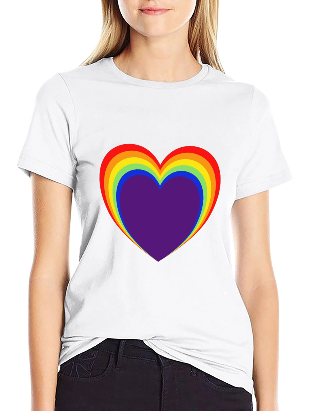 Rainbow Heart Graphic Tee - Pride Shirt
