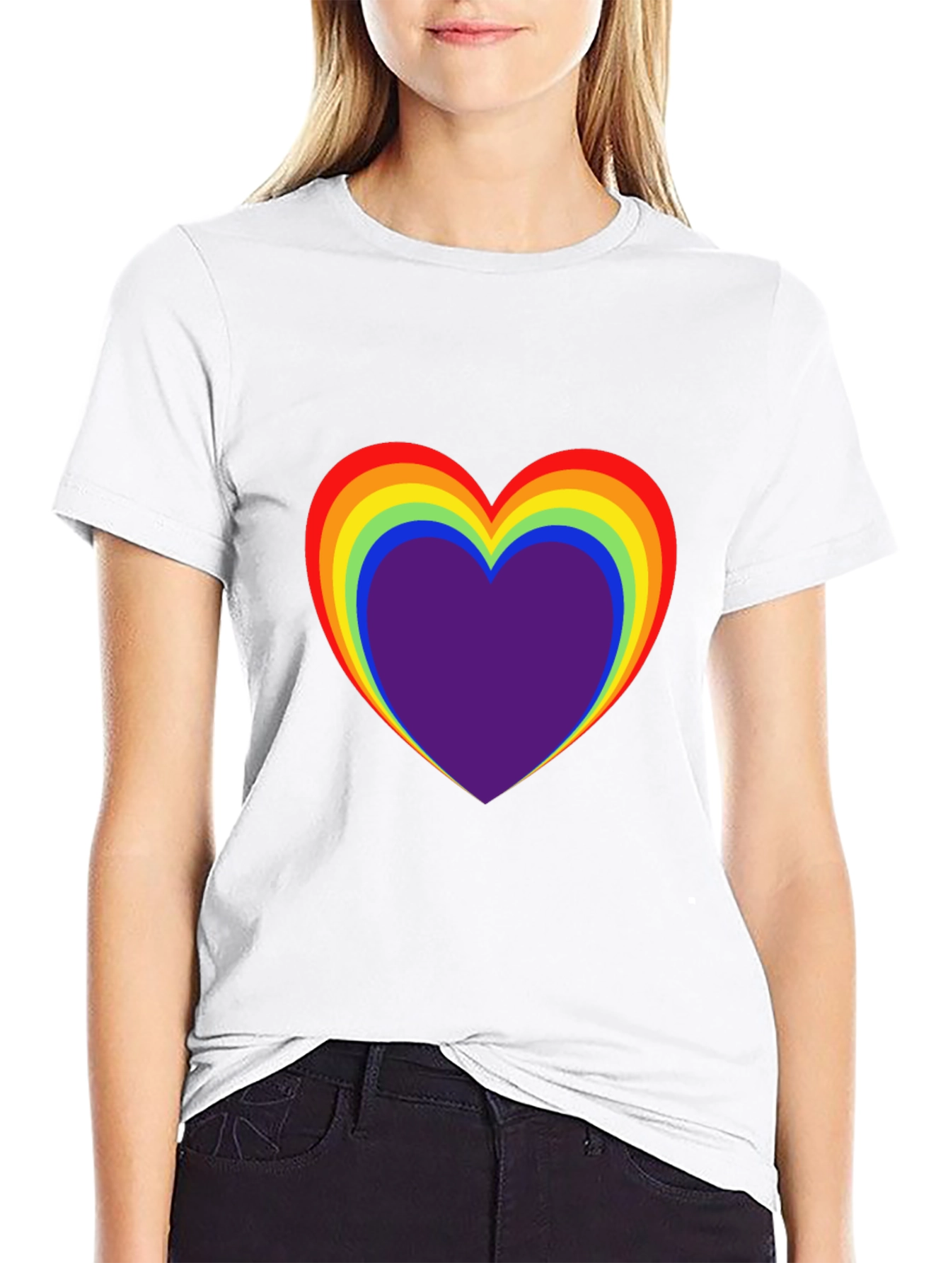Rainbow Heart Graphic Tee - Pride Shirt