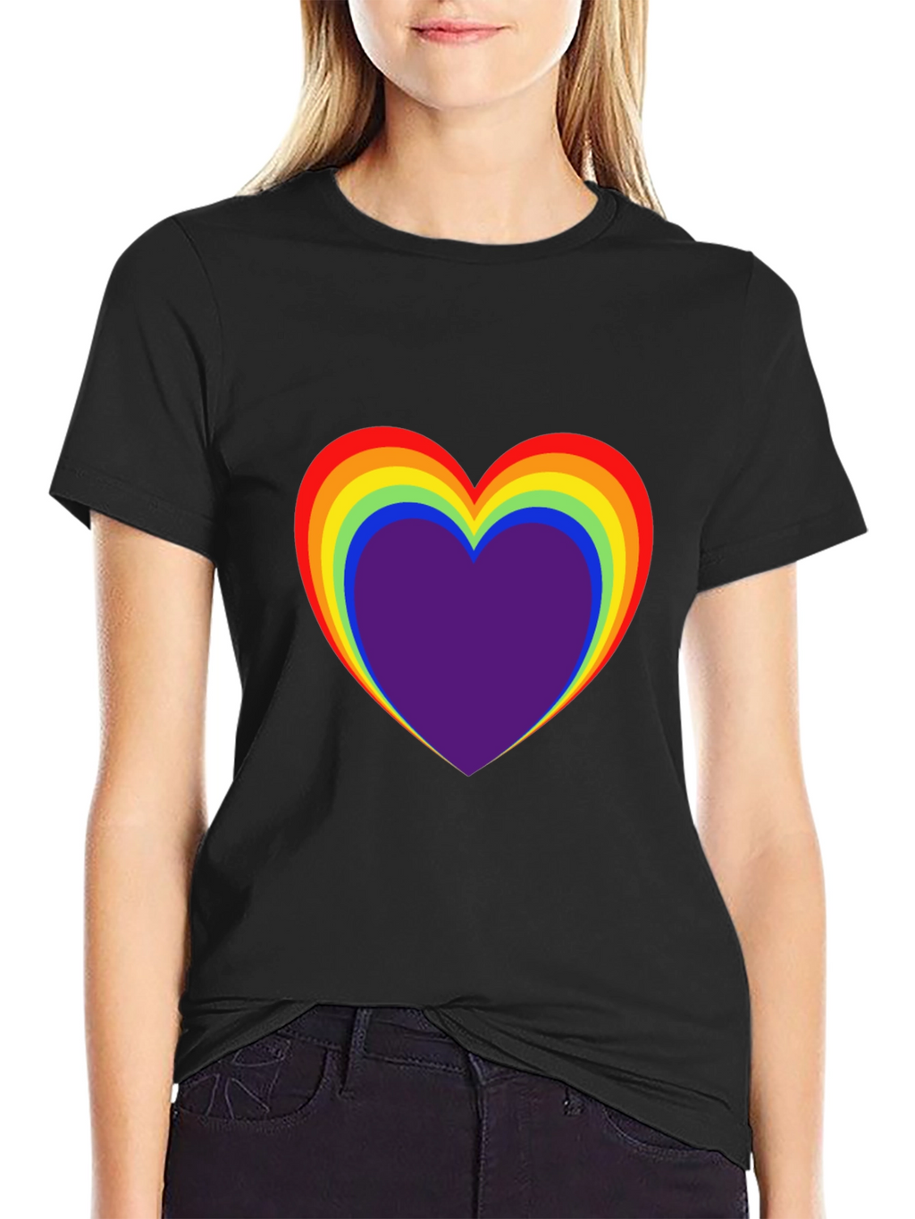 Rainbow Heart Graphic Tee - Pride Shirt