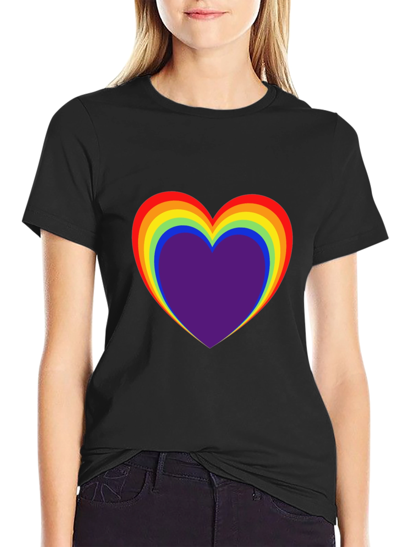 Rainbow Heart Graphic Tee - Pride Shirt
