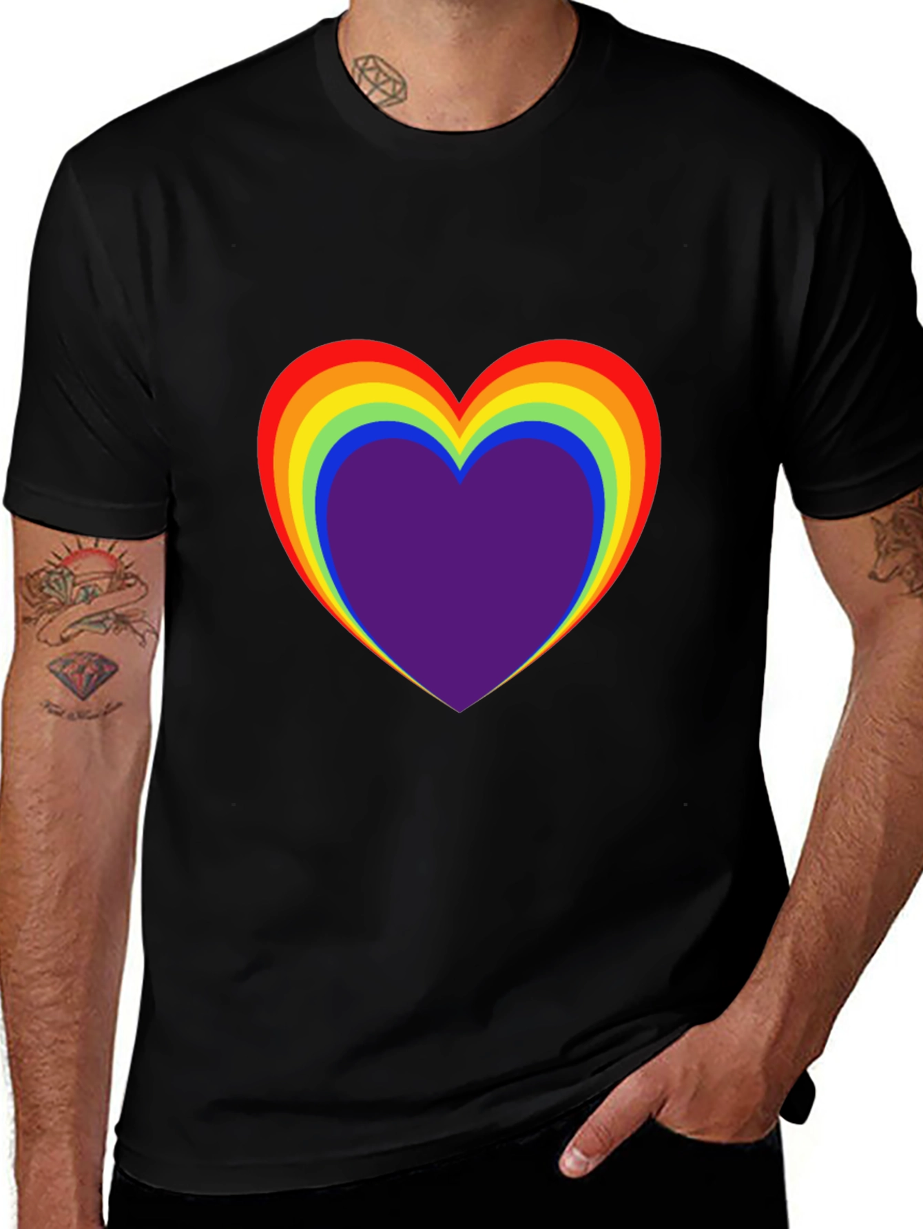 Rainbow Heart Graphic Tee - Pride Shirt