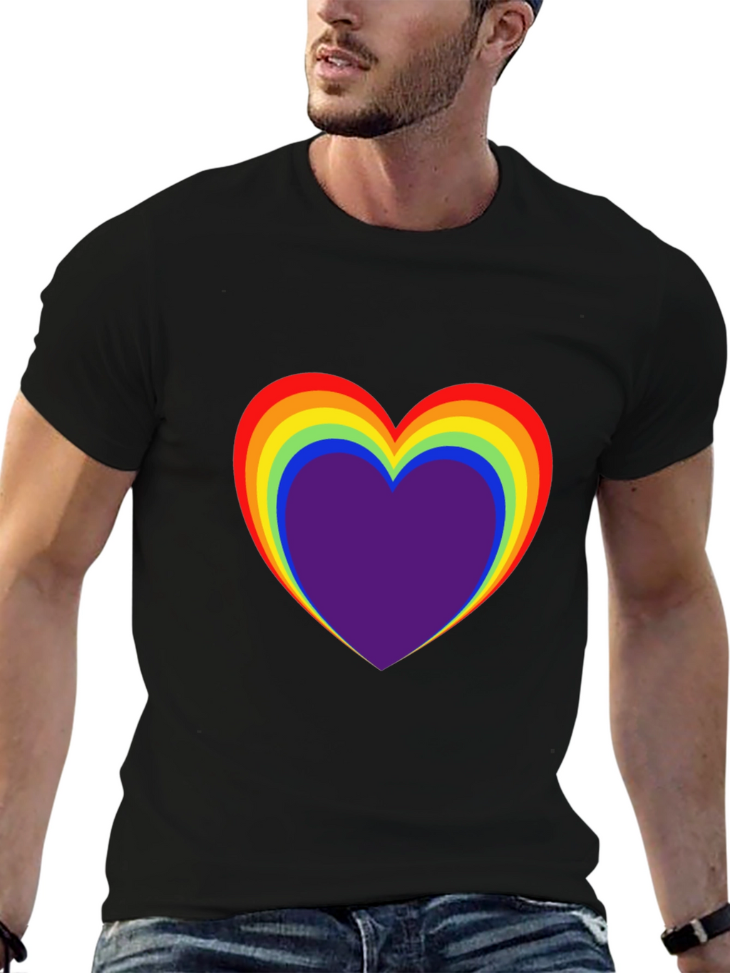Rainbow Heart Graphic Tee - Pride Shirt