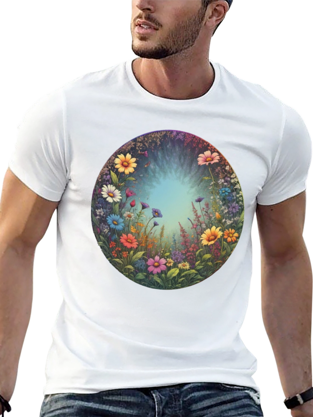 Floral Meadow Portal Graphic Tee