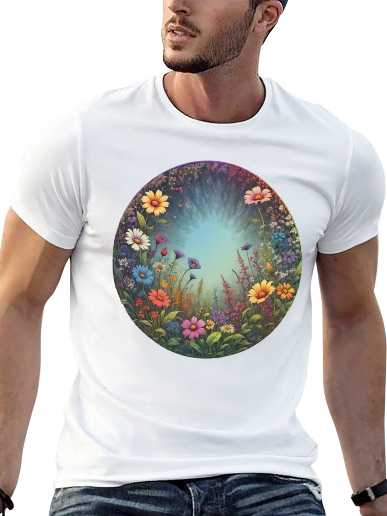Floral Meadow Portal Graphic Tee