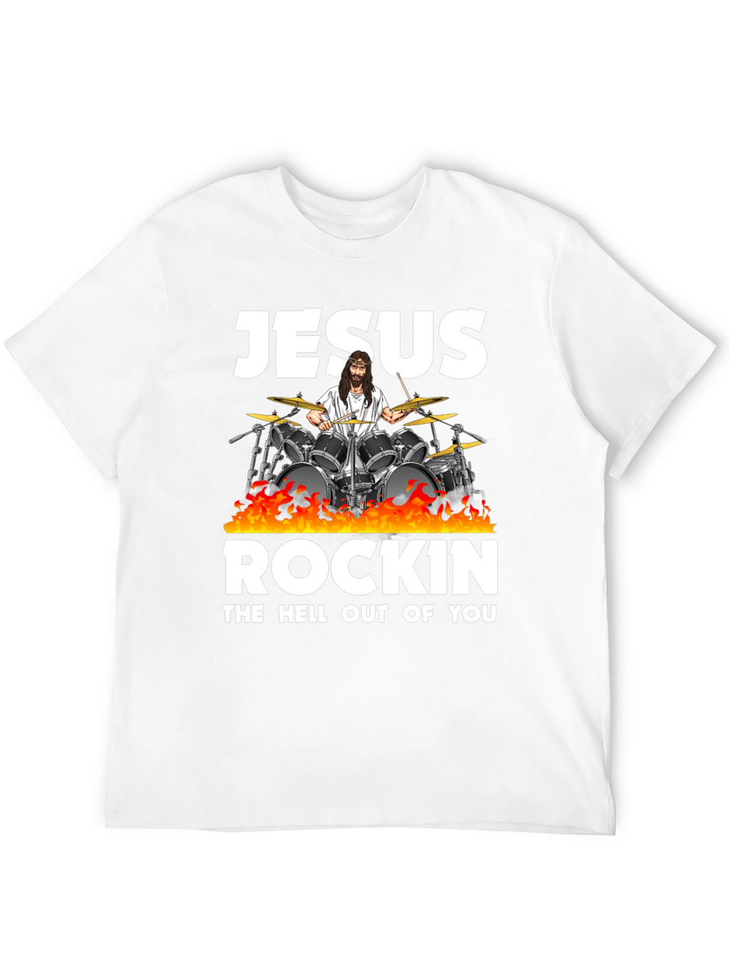 Jesus Rockin T-Shirt - Religious Humor Tee