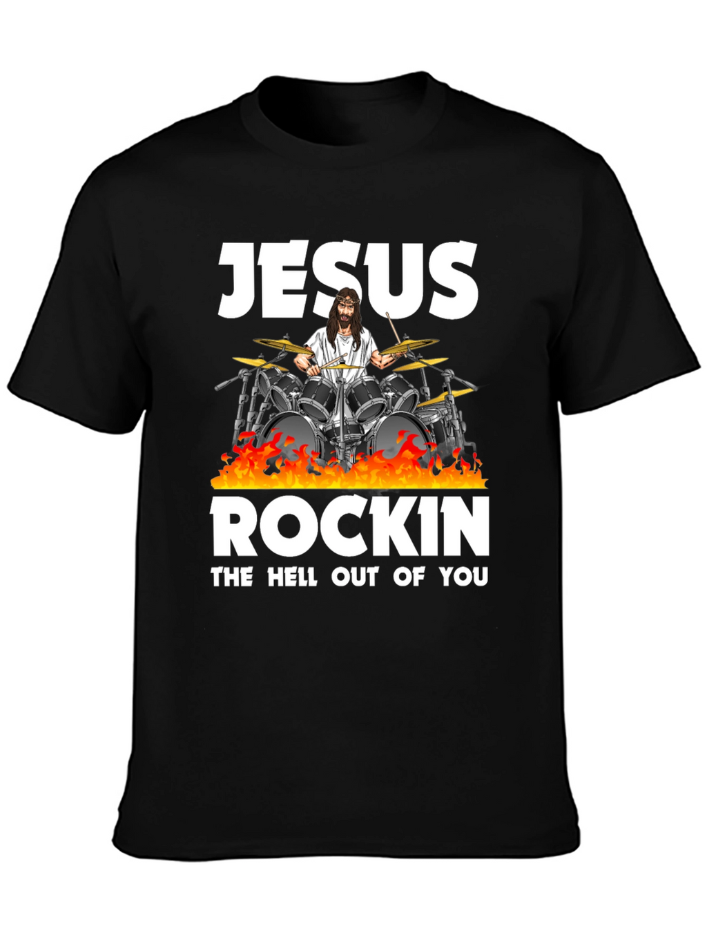 Jesus Rockin T-Shirt - Religious Humor Tee