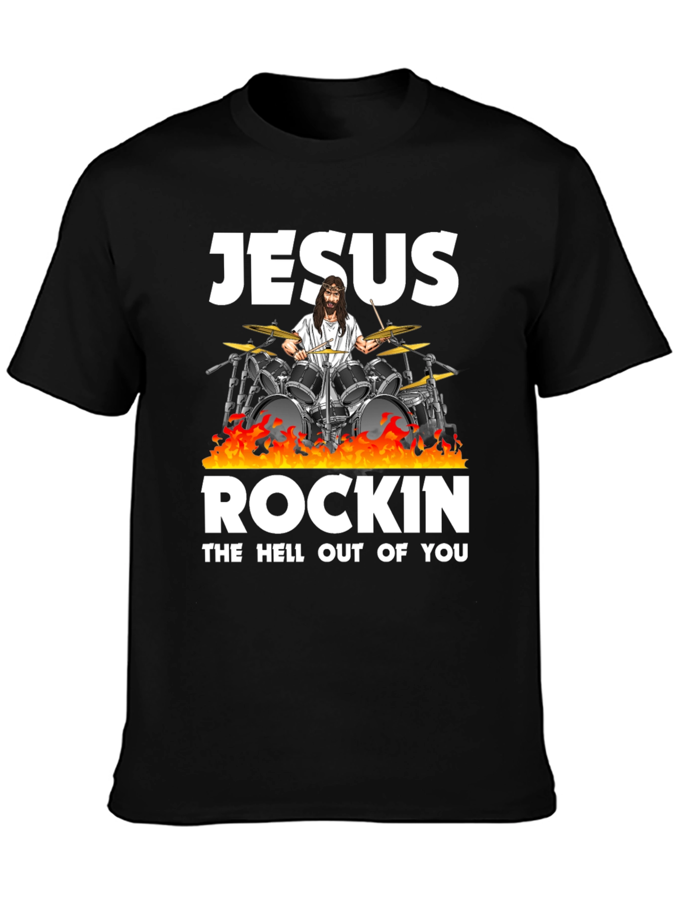 Jesus Rockin T-Shirt - Religious Humor Tee
