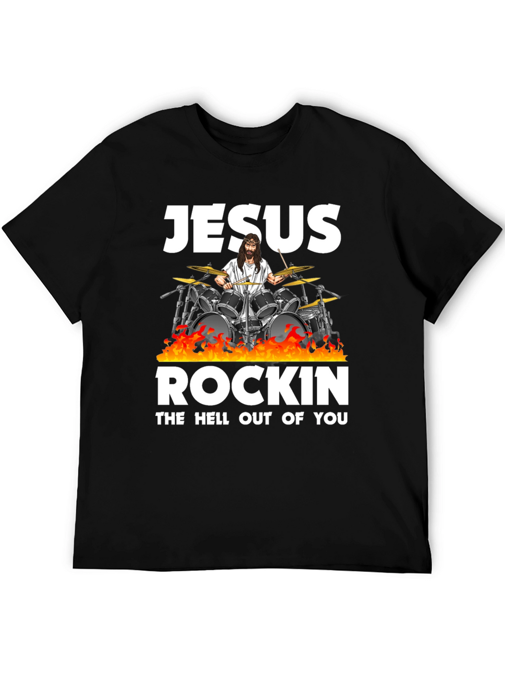 Jesus Rockin T-Shirt - Religious Humor Tee