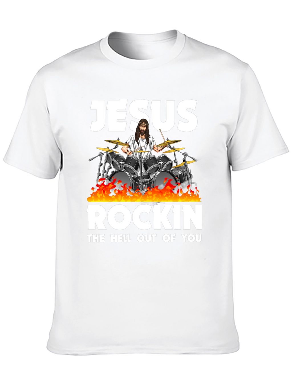 Jesus Rockin T-Shirt - Religious Humor Tee