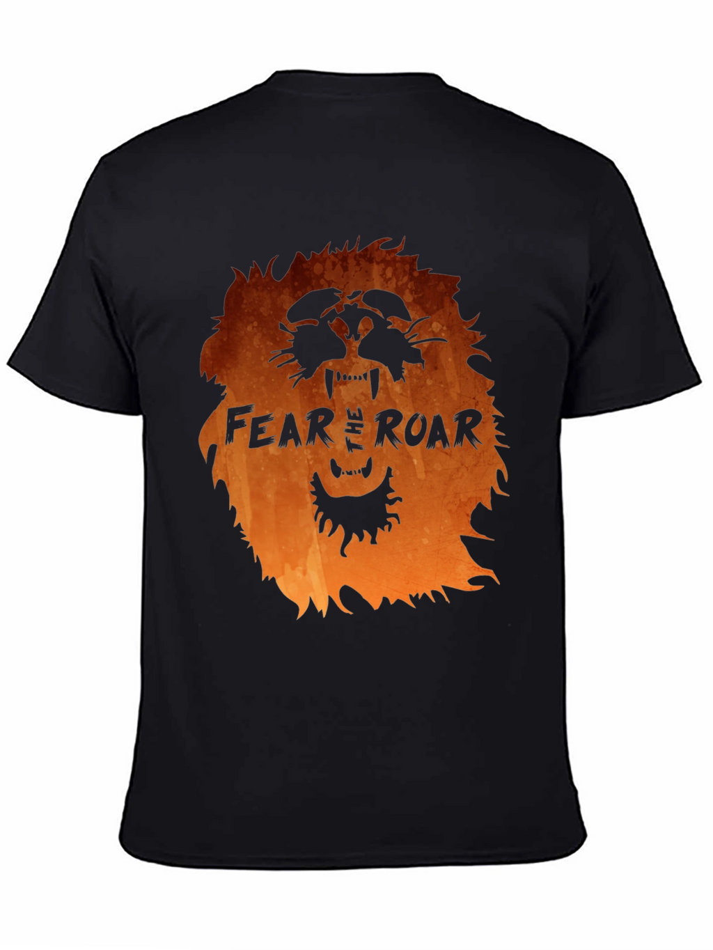 Fear the Roar Lion Graphic Print Black T-Shirt