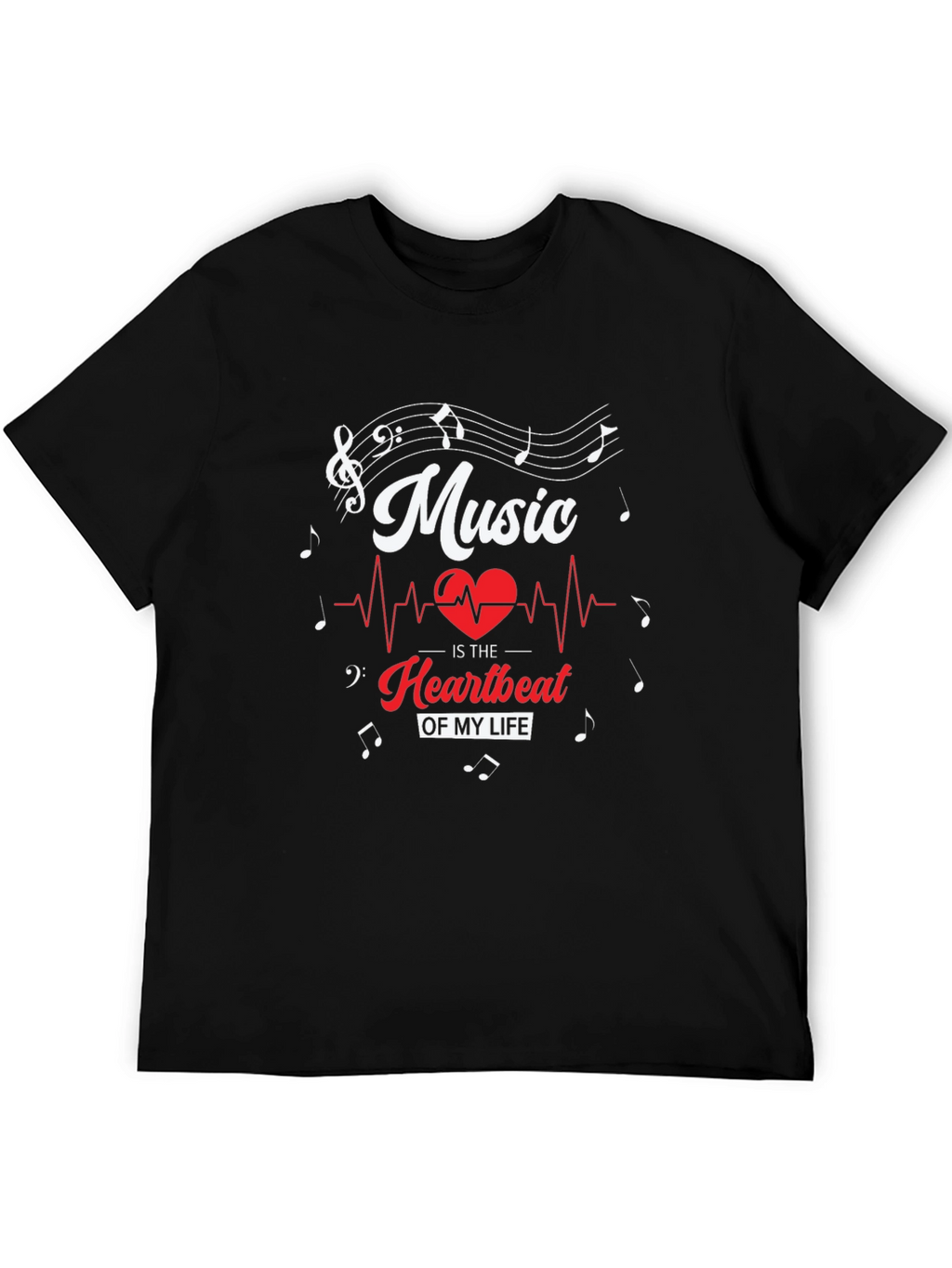 Music is My Heartbeat T-Shirt - Stylish Musician Tee
