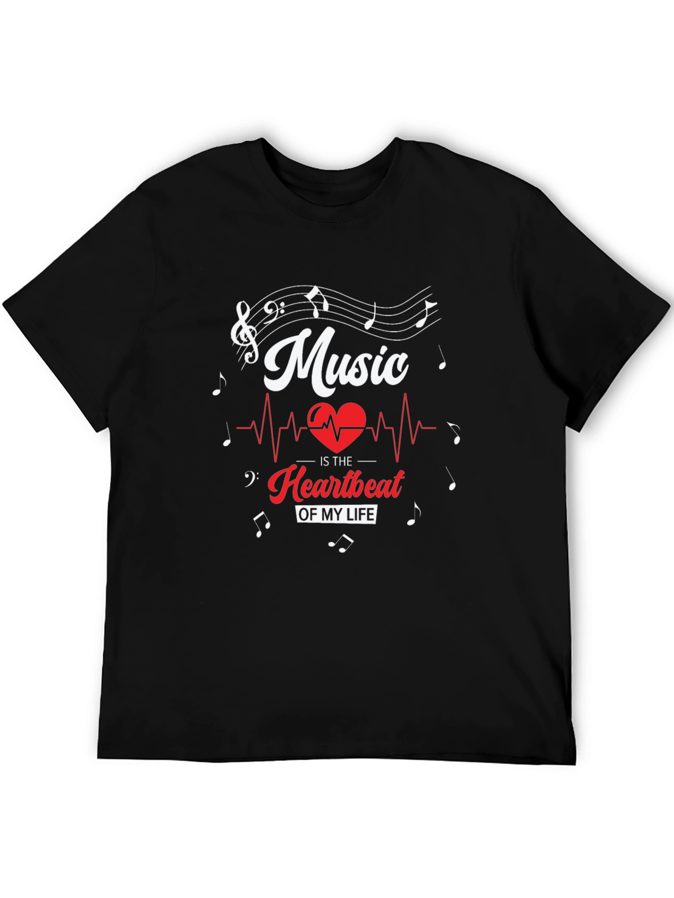 Music is My Heartbeat T-Shirt - Stylish Musician Tee
