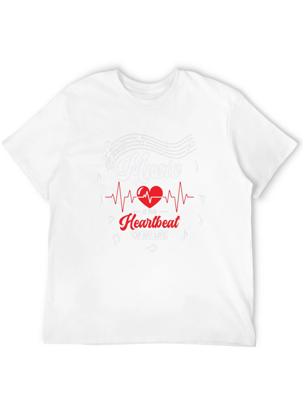 Music is My Heartbeat T-Shirt - Stylish Musician Tee