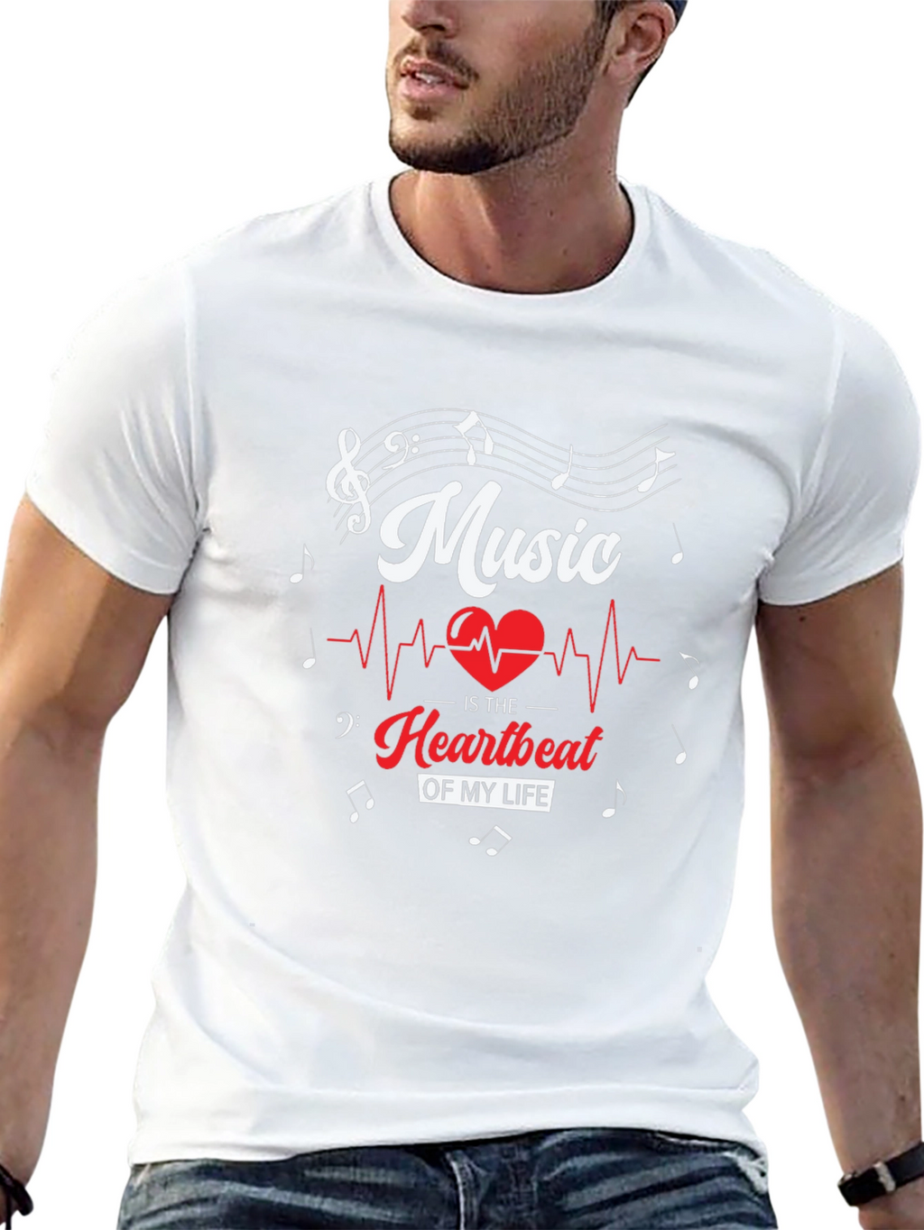 Music is My Heartbeat T-Shirt - Stylish Musician Tee