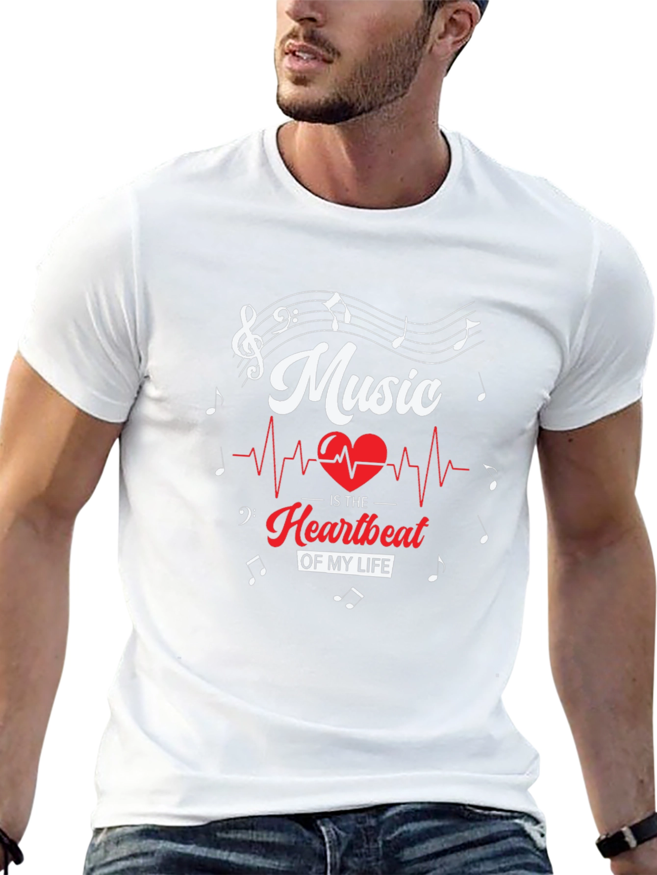 Music is My Heartbeat T-Shirt - Stylish Musician Tee