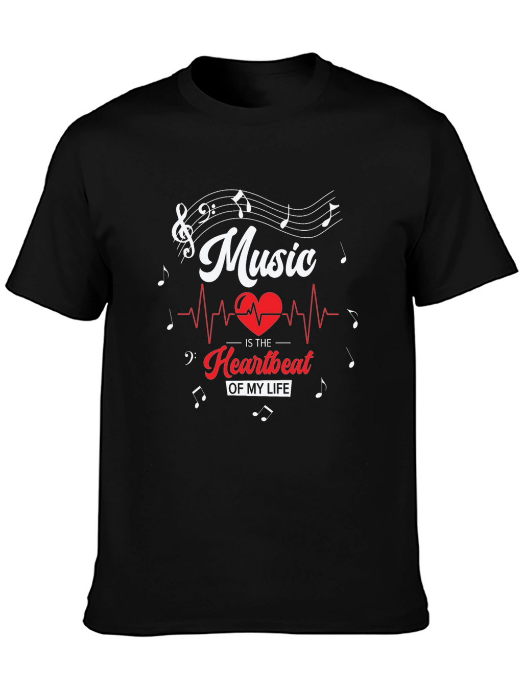 Music is My Heartbeat T-Shirt - Stylish Musician Tee