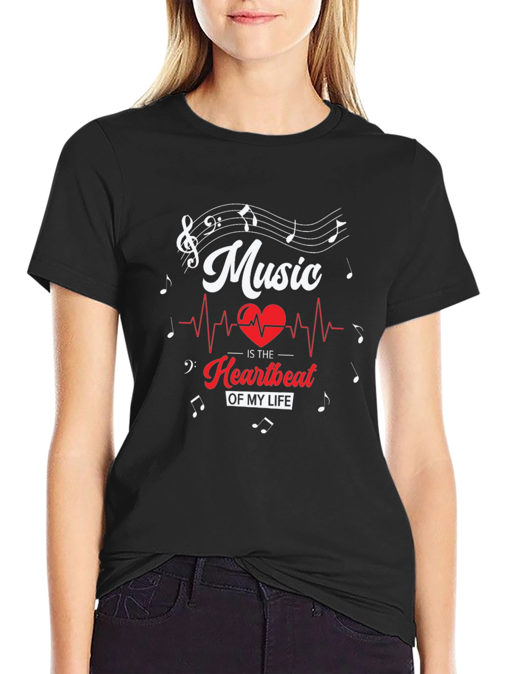 Music is My Heartbeat T-Shirt - Stylish Musician Tee