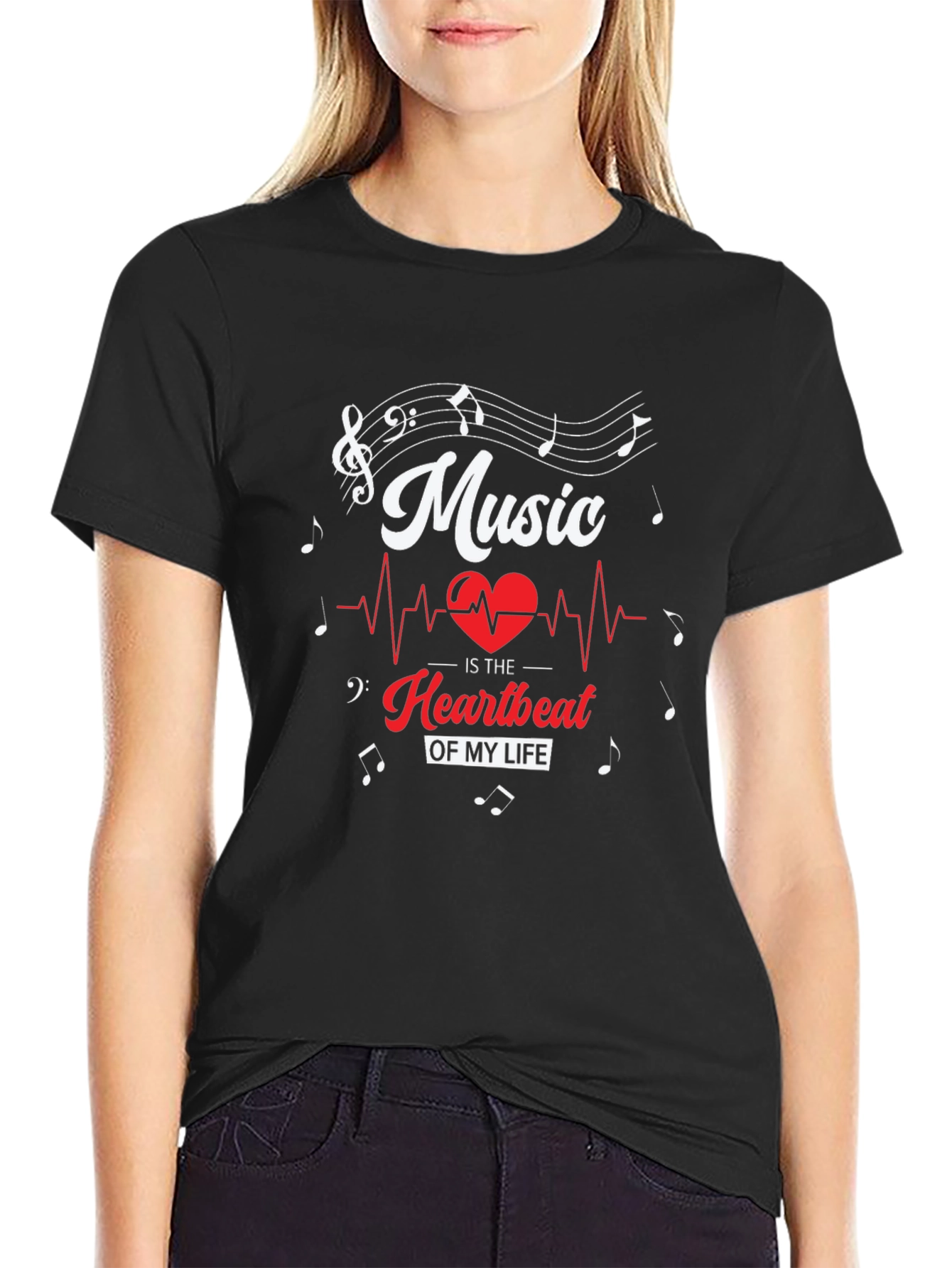 Music is My Heartbeat T-Shirt - Stylish Musician Tee