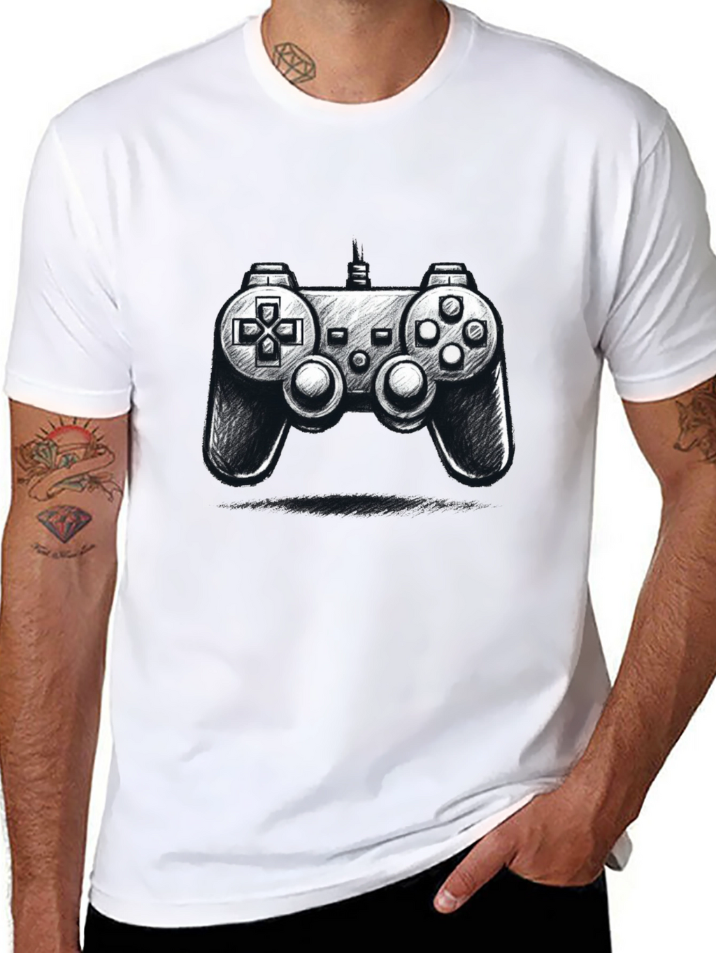 Gamer Style: Black Controller Graphic Tee