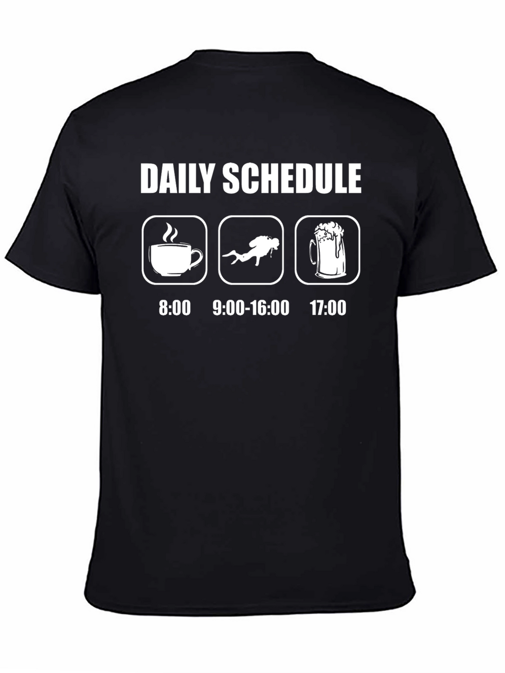 Divers Daily Schedule T-Shirt - Coffee Dive Beer