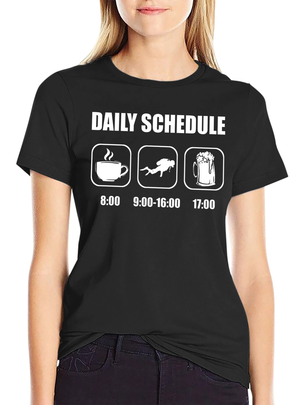 Divers Daily Schedule T-Shirt - Coffee Dive Beer