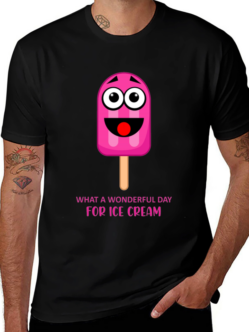 Ice Cream Day Tee: Fun Cartoon Popsicle Graphic T-Shirt