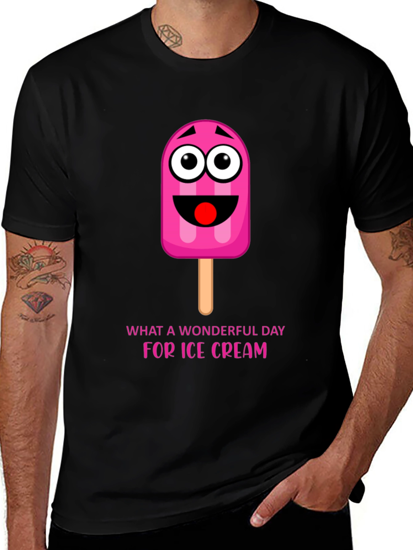 Ice Cream Day Tee: Fun Cartoon Popsicle Graphic T-Shirt