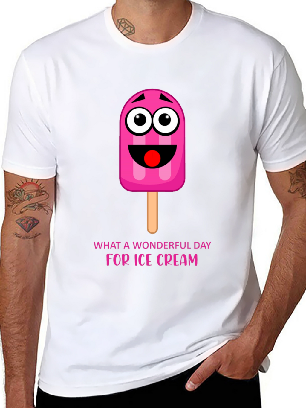 Ice Cream Day Tee: Fun Cartoon Popsicle Graphic T-Shirt
