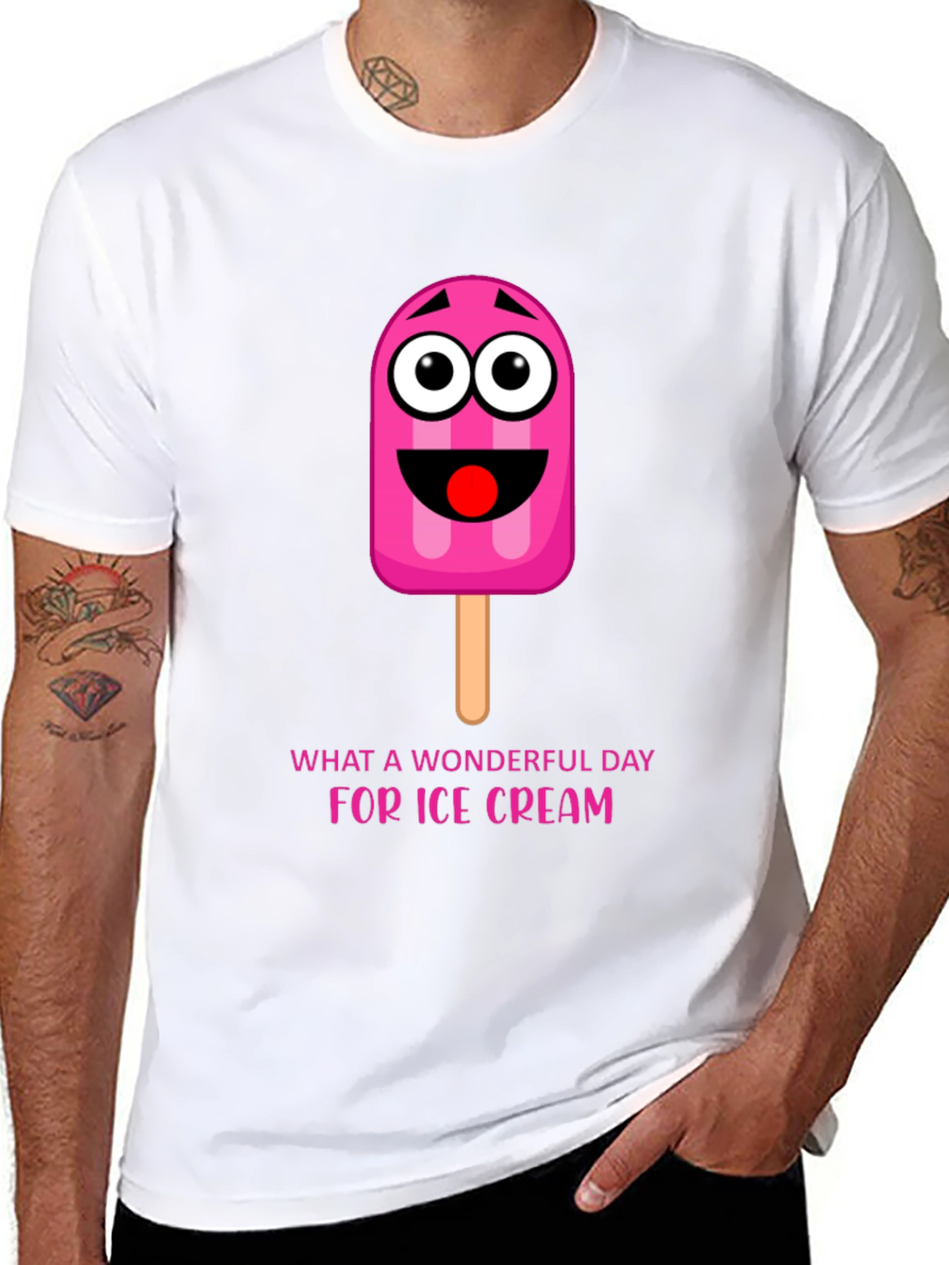 Ice Cream Day Tee: Fun Cartoon Popsicle Graphic T-Shirt