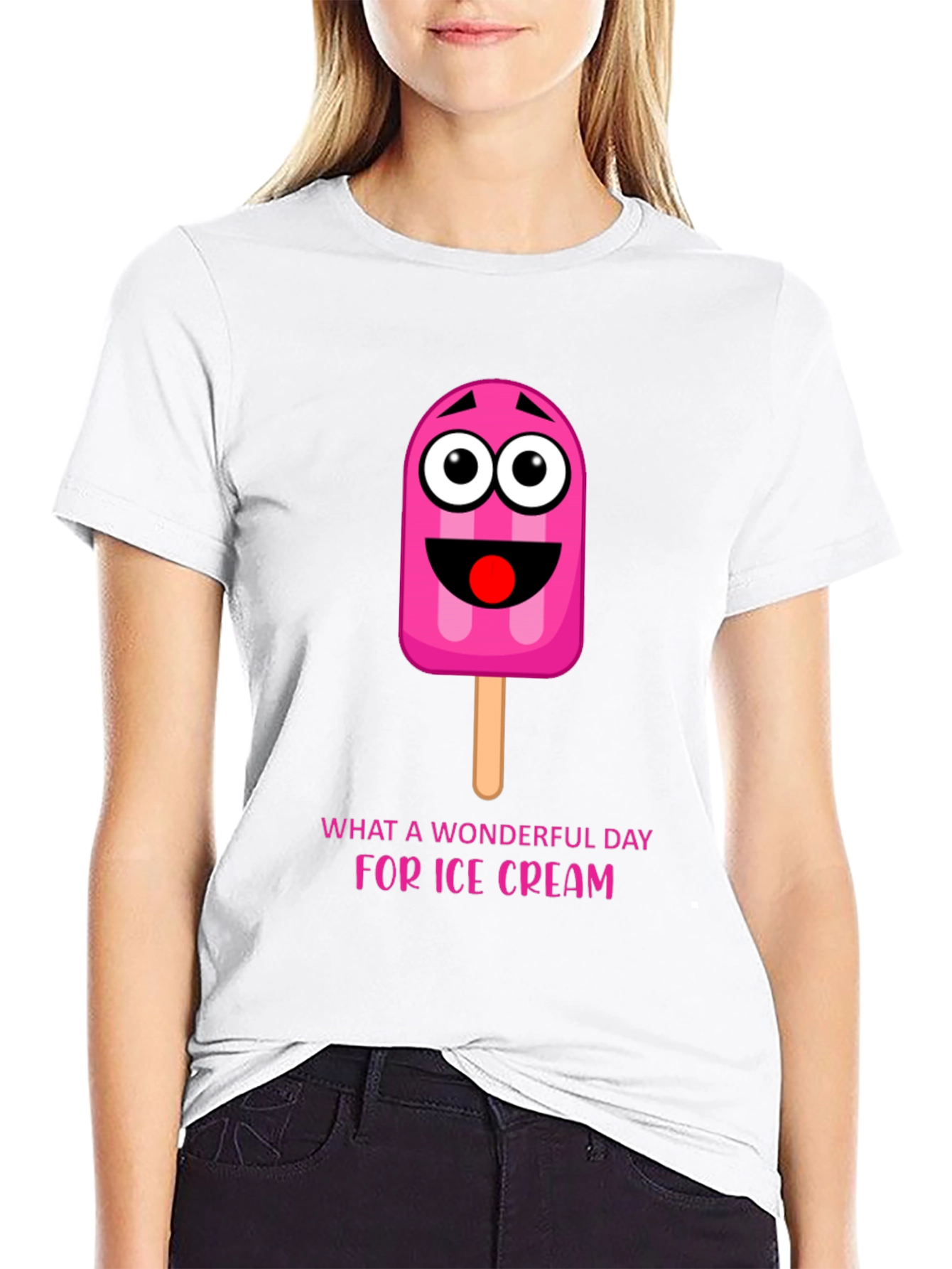 Ice Cream Day Tee: Fun Cartoon Popsicle Graphic T-Shirt