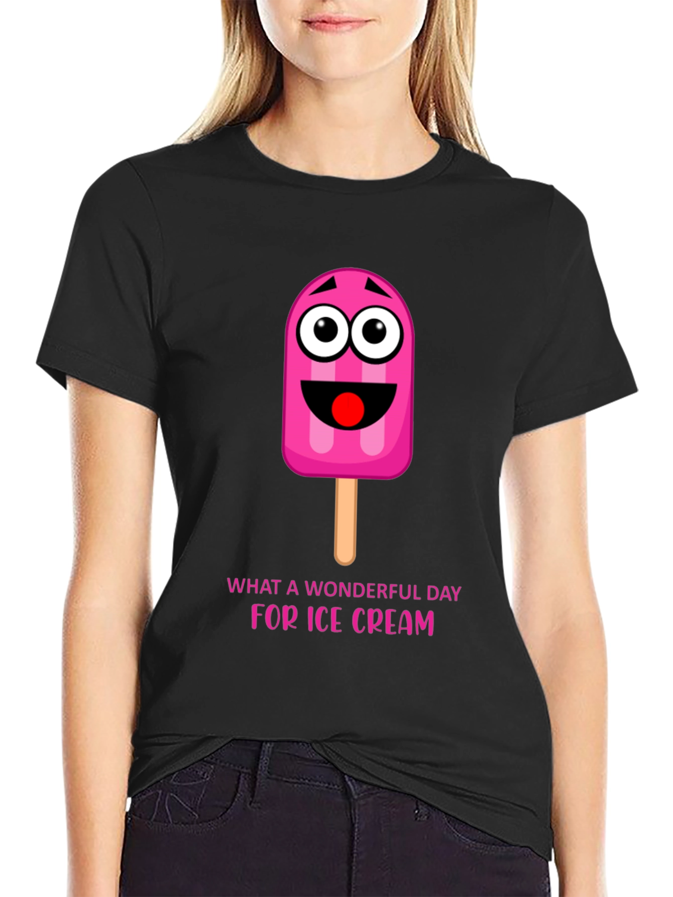 Ice Cream Day Tee: Fun Cartoon Popsicle Graphic T-Shirt
