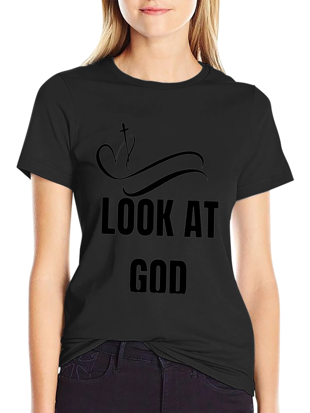 Look At God Christian Black T-Shirt