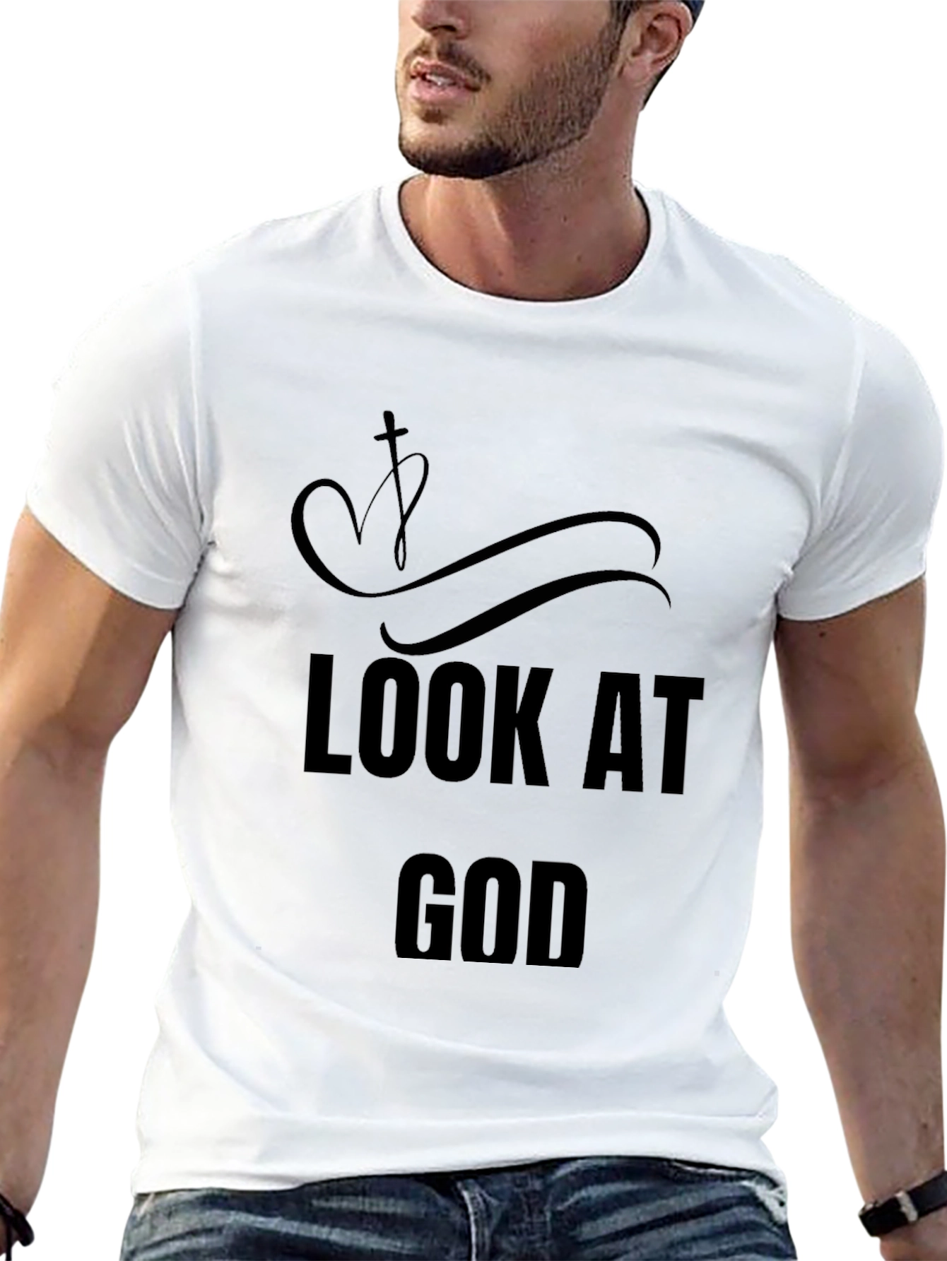 Look At God Christian Black T-Shirt