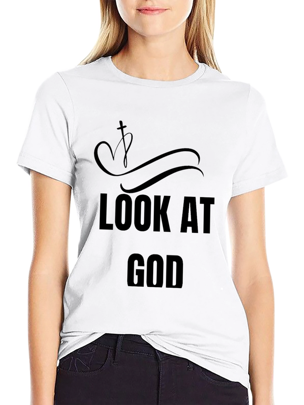 Look At God Christian Black T-Shirt