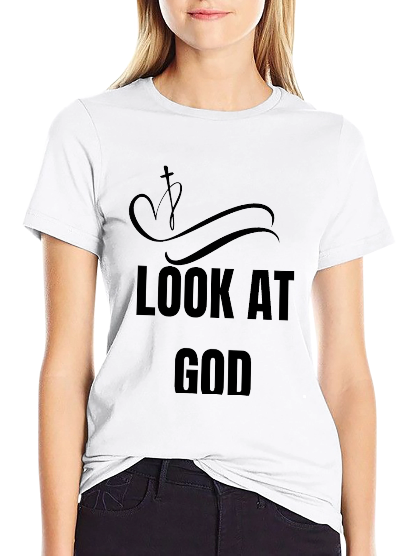Look At God Christian Black T-Shirt