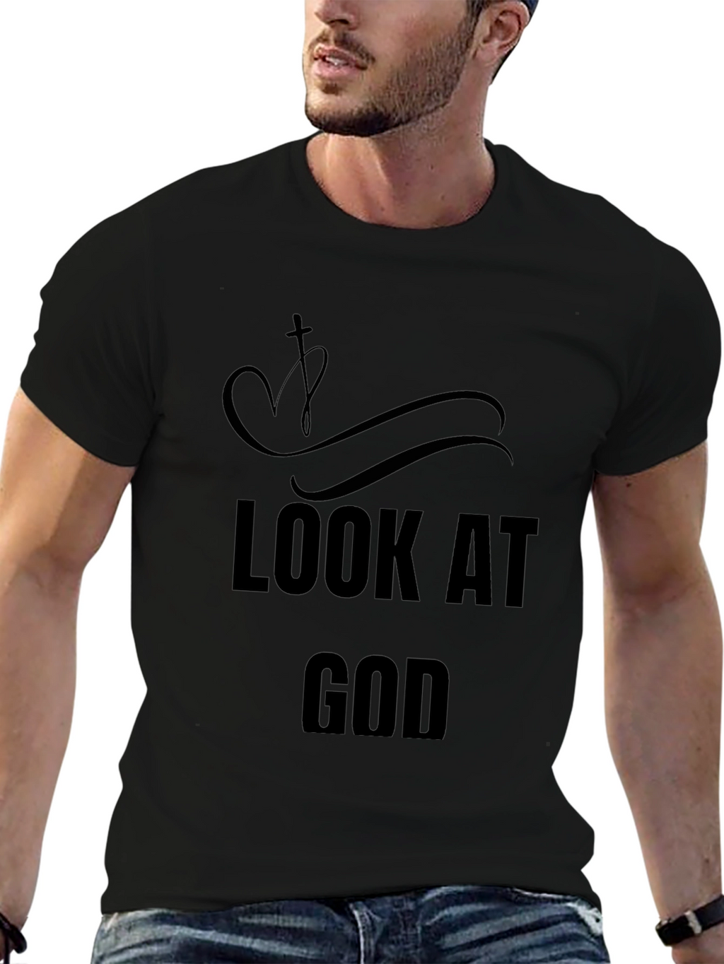 Look At God Christian Black T-Shirt