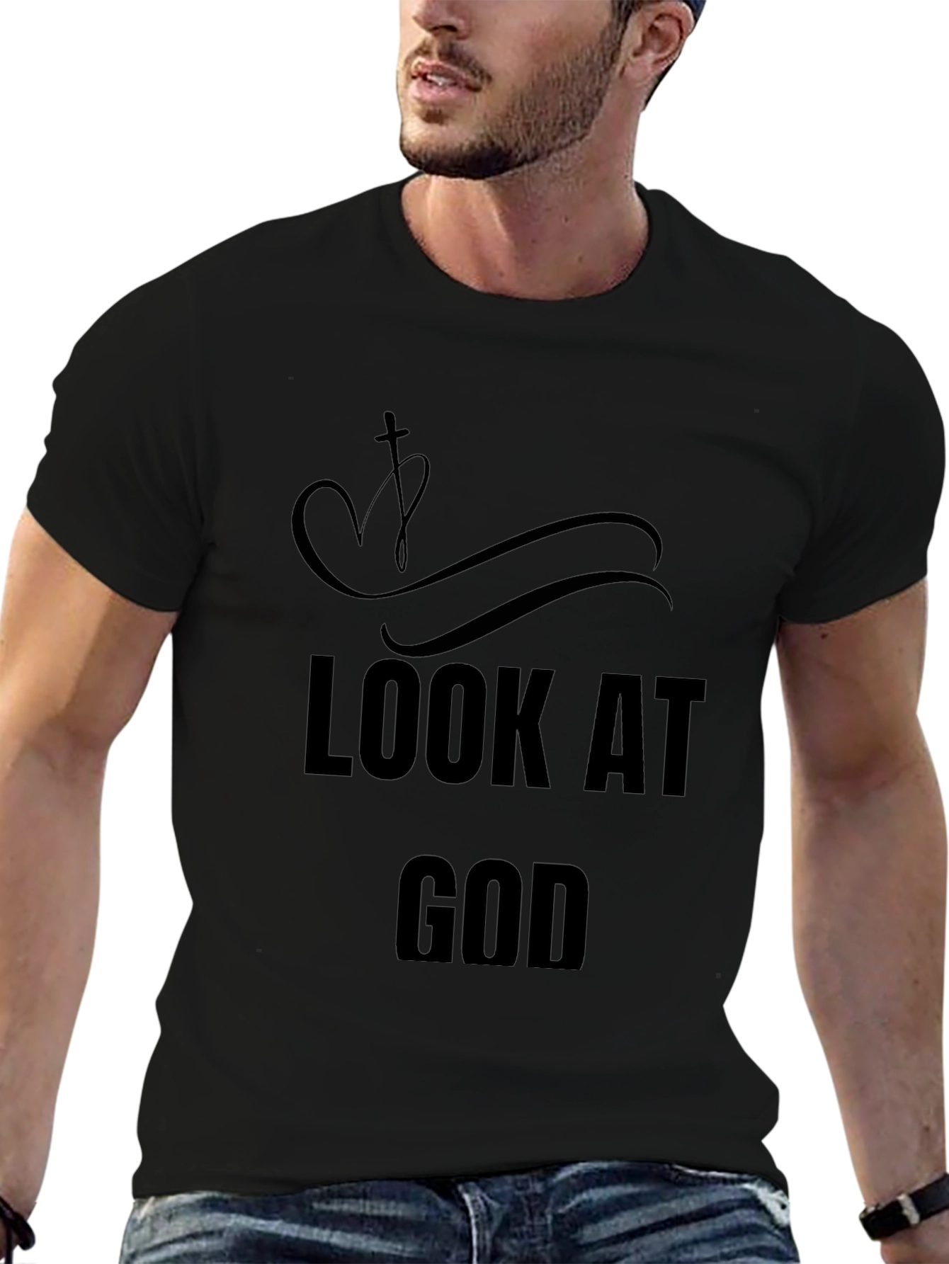 Look At God Christian Black T-Shirt