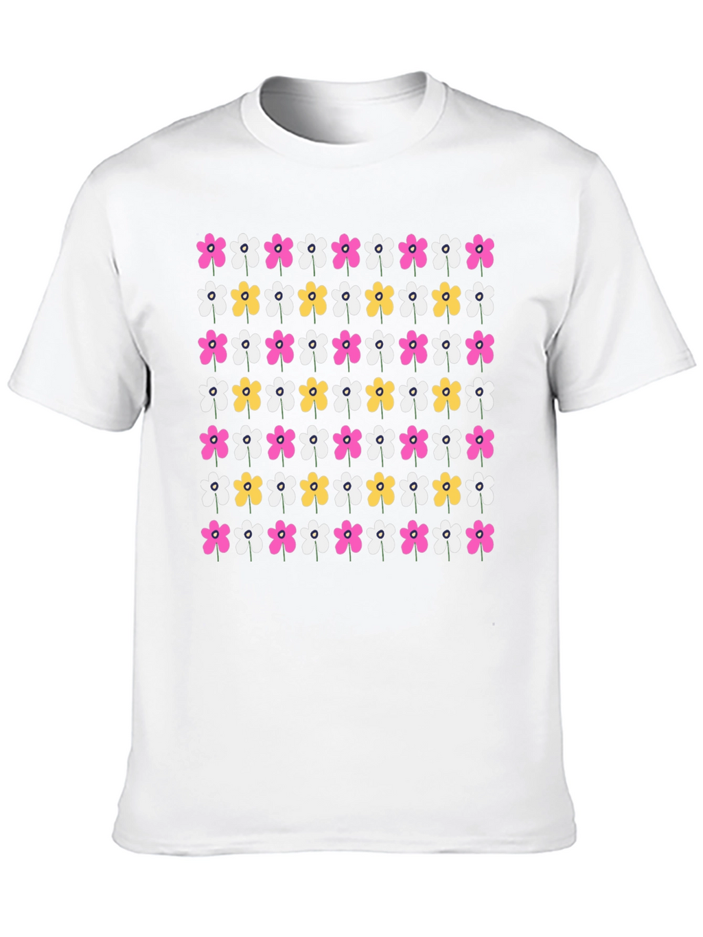 Floral Pattern Black T-Shirt