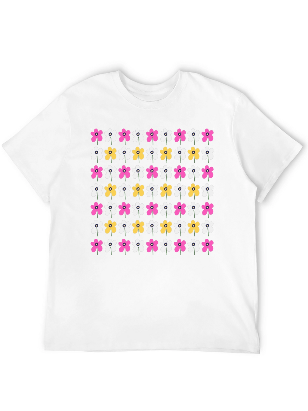 Floral Pattern Black T-Shirt
