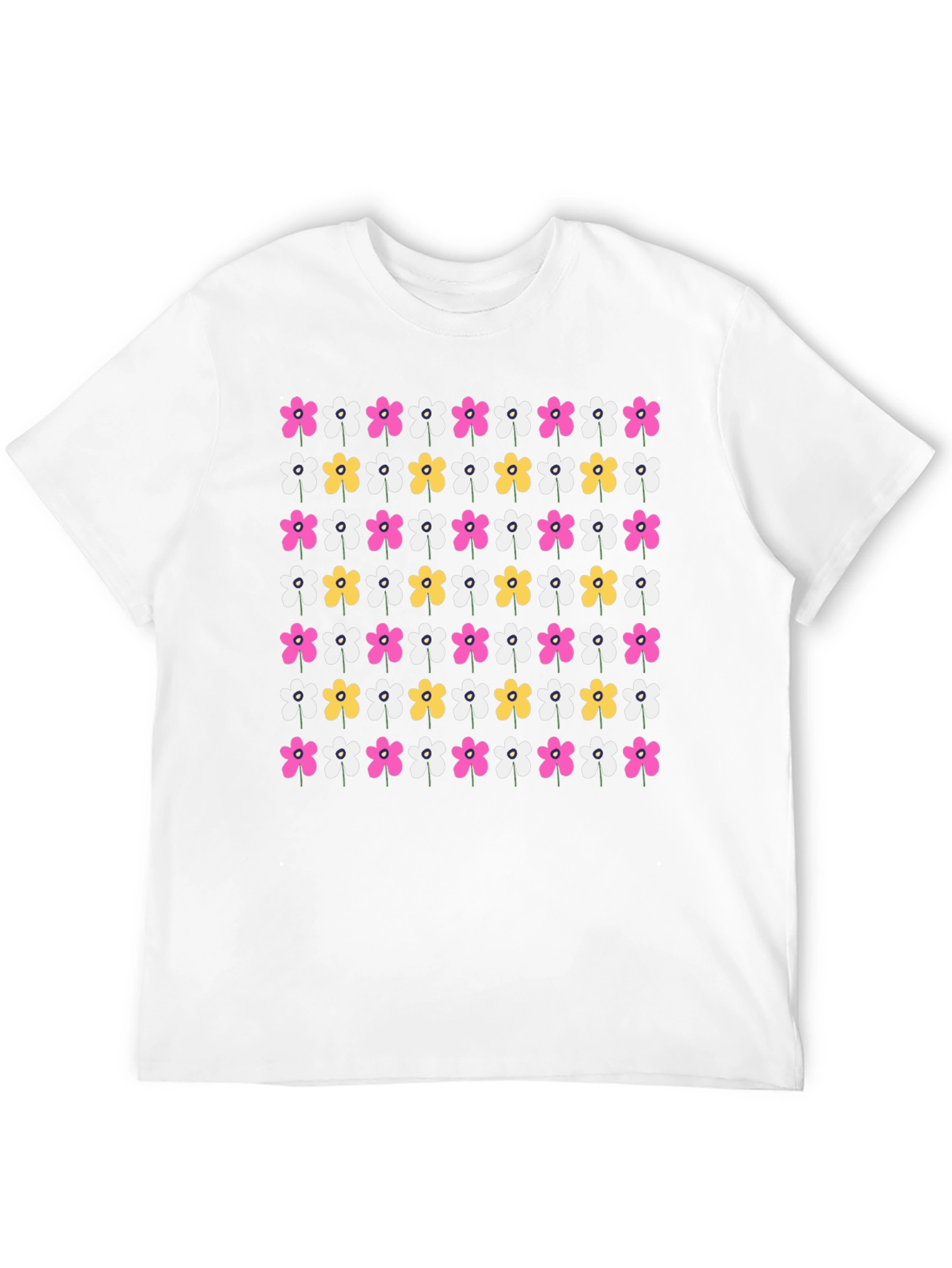 Floral Pattern Black T-Shirt